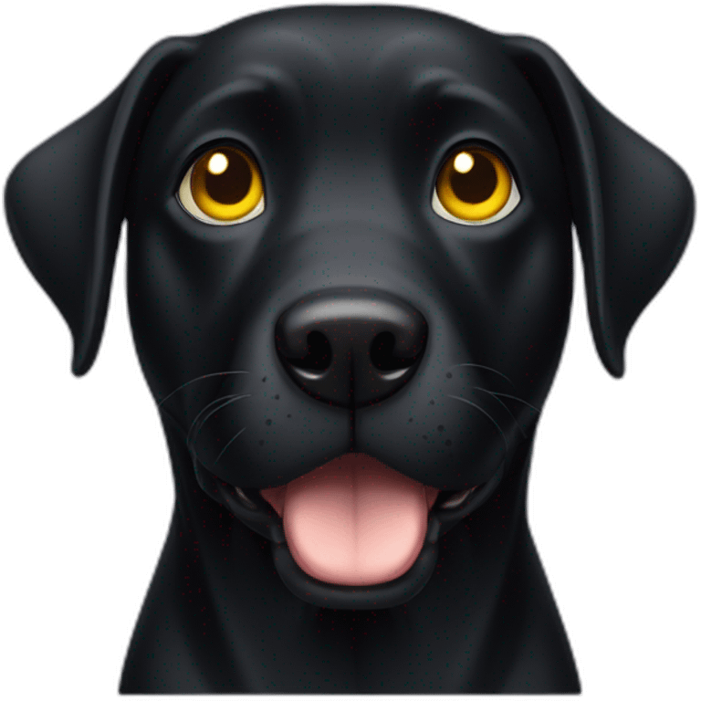 full black dog with yellow eyes emoji