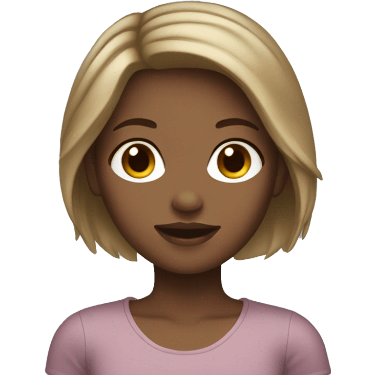 Girl with brown hair and blonde highlights emoji