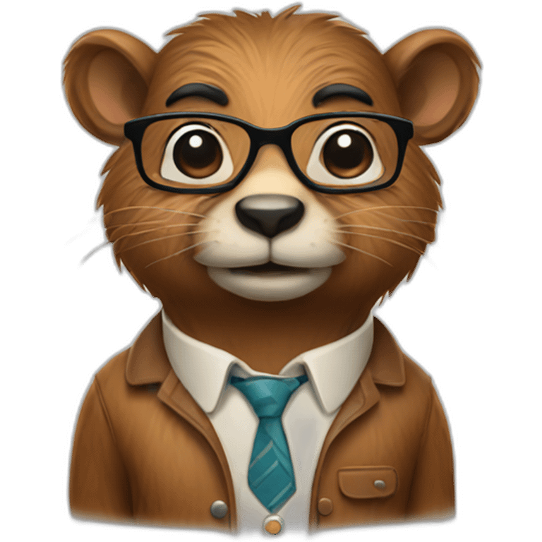 nerd beaver emoji