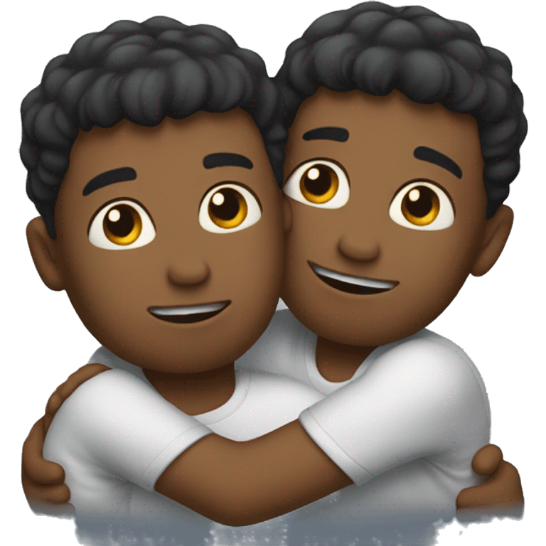 Two brothers hugging emoji