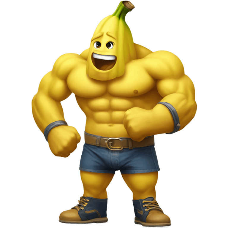 Very muscular banana man emoji