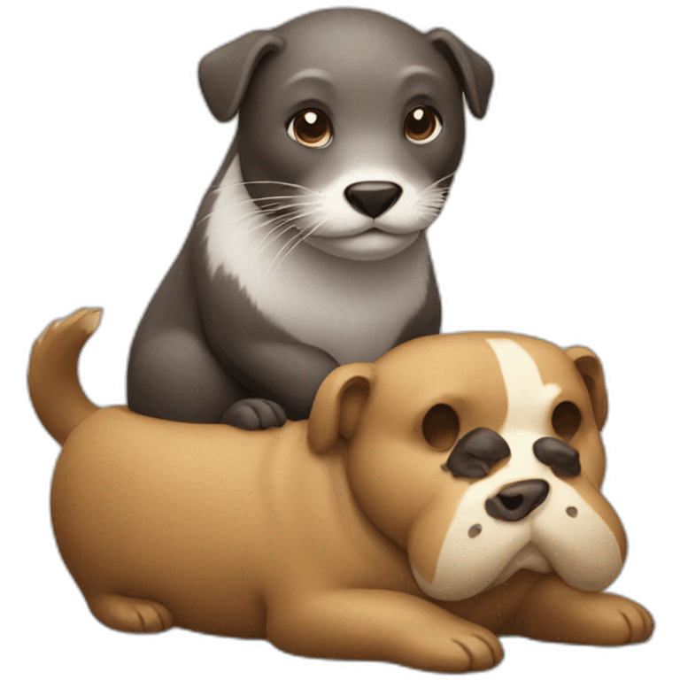 A otter on a dog emoji