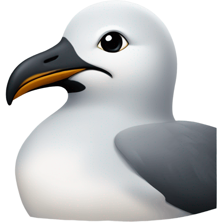 Chubby black face seagull emoji