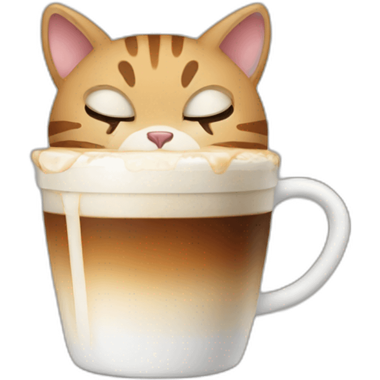 cat with a cold coffee emoji