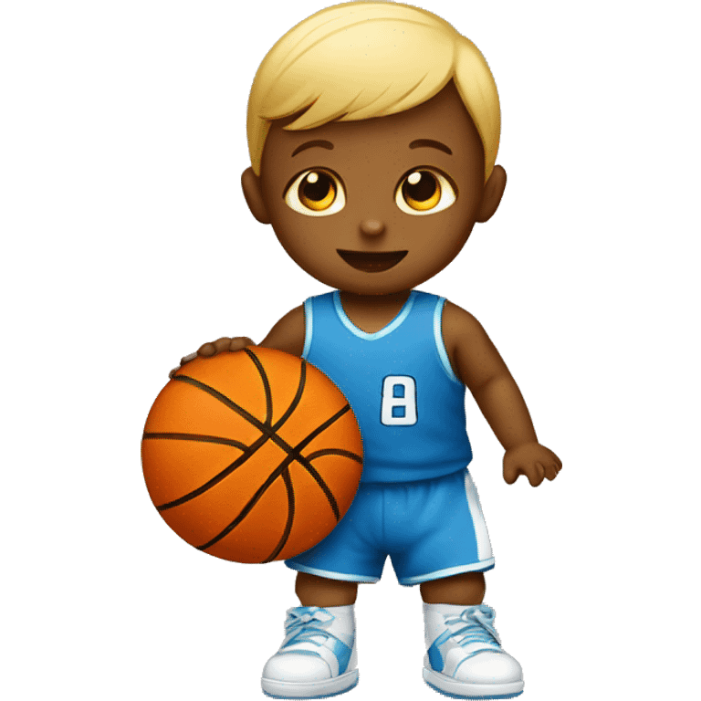 baby with basketball emoji