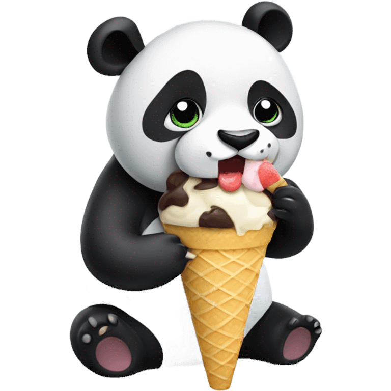 Panda eating ice cream emoji