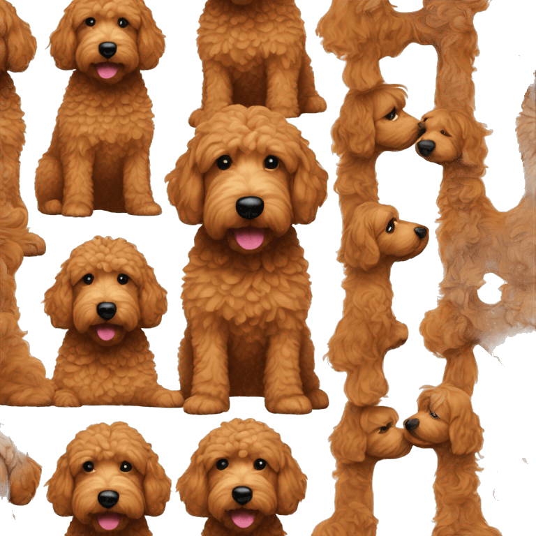 Reddish brown golden doodle dog  emoji