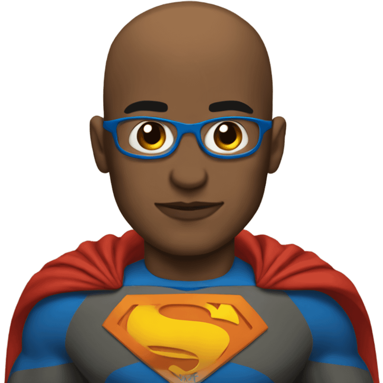 Bald brown Superman  emoji