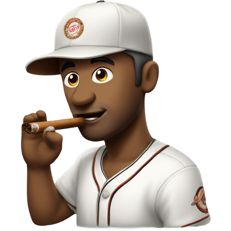 funny guy in baseball cap with cigar emoji