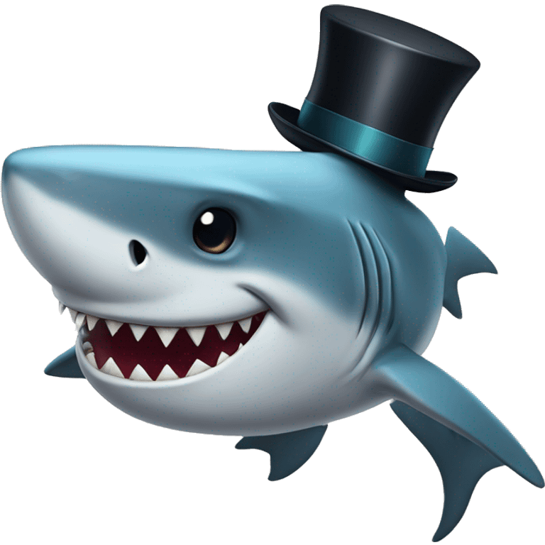 shark with tophat emoji