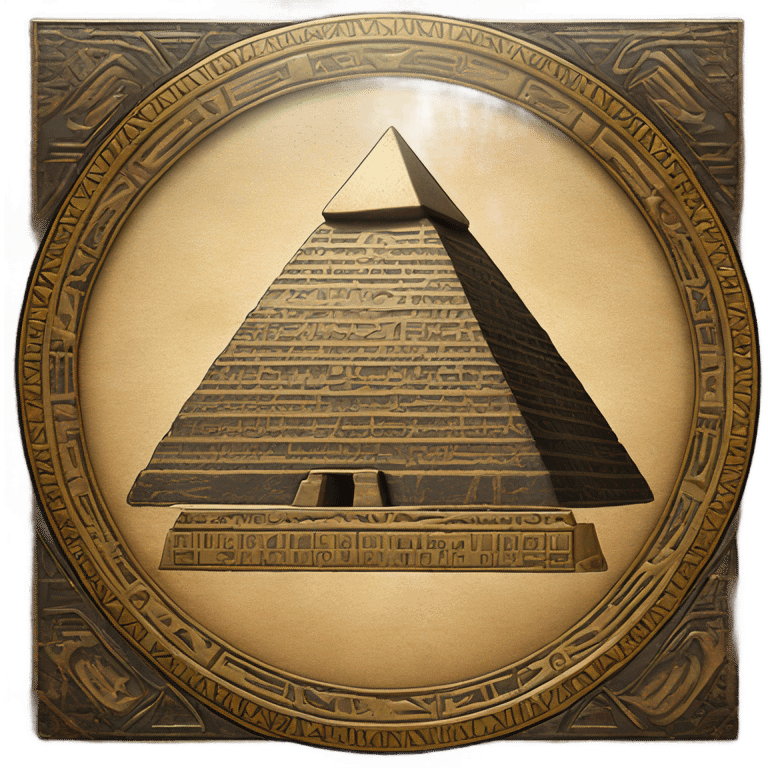 big disk of Vinyl record cutting Egypt pyramid emoji