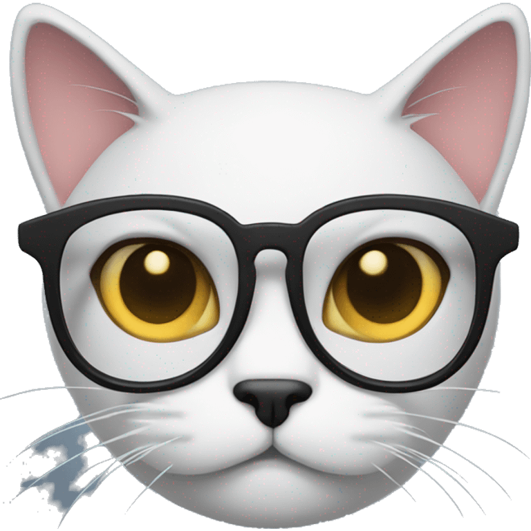 Moody cat with glasses  emoji