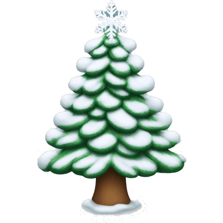 christmas tree with snow emoji