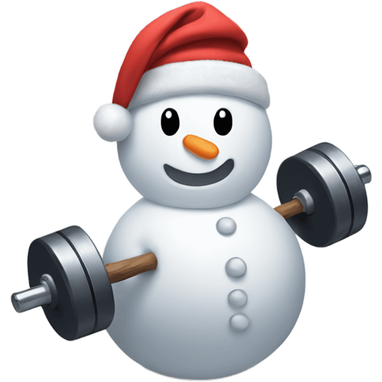 Snowman lifting a dumbbell  emoji