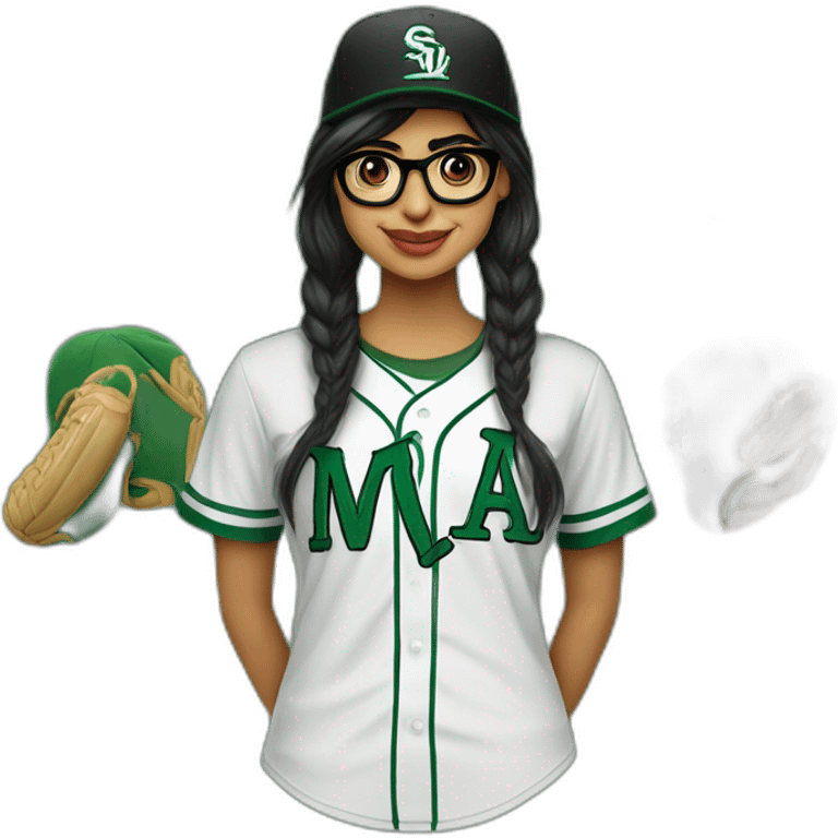 Mia Khalifa slytherin baseball tshirt emoji