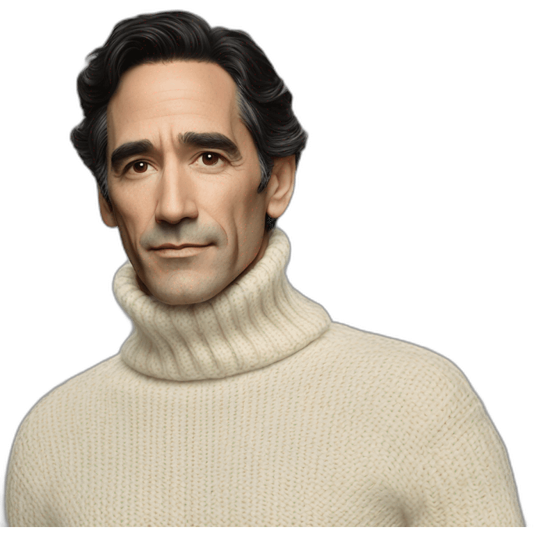 Ben Chaplin elegant profile turtleneck sweater cosy emoji