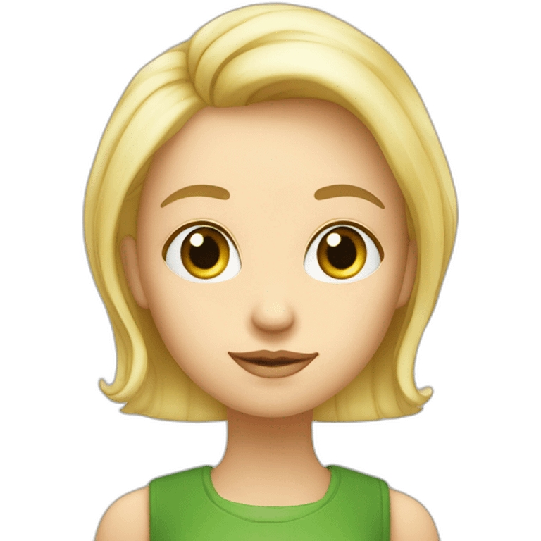 Fille blonde yeux verts tenant bière emoji