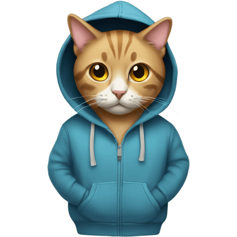 Cat wearing a hoodie emoji