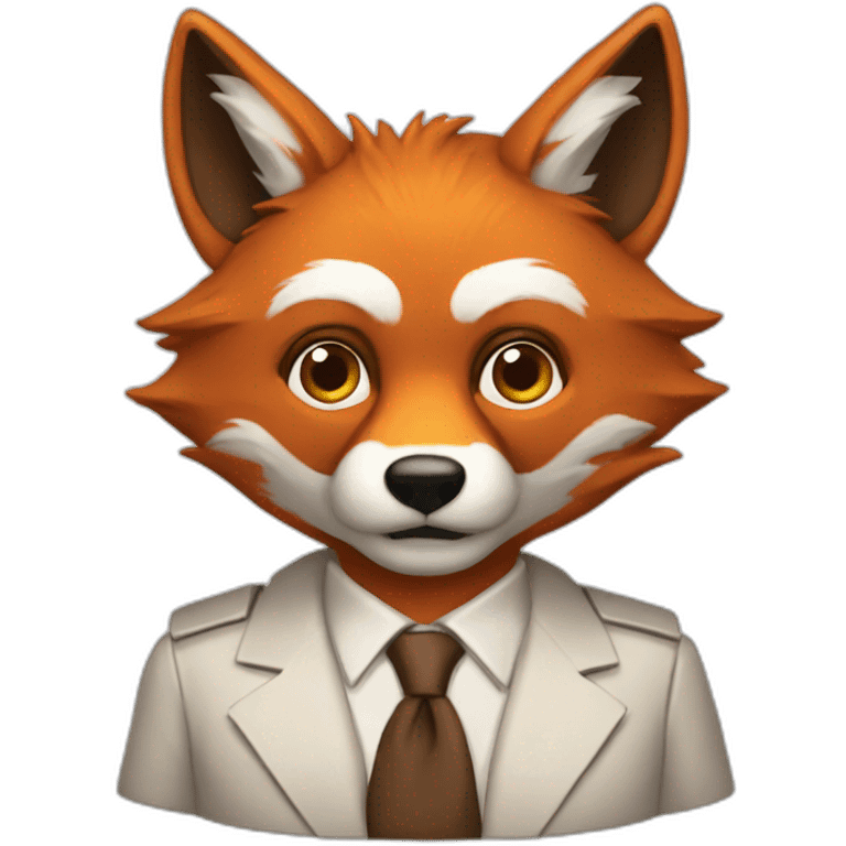 fox man computer genius emoji