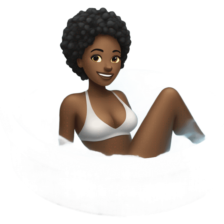 Hot Tub black lady  emoji