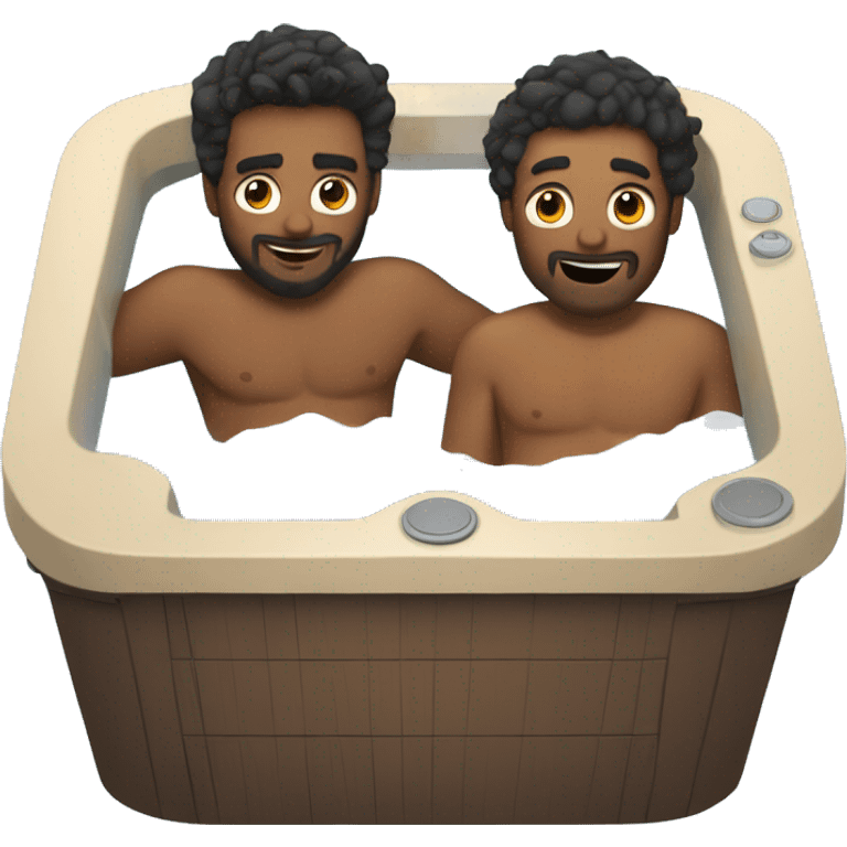 Two bros chilling in a hot tub emoji