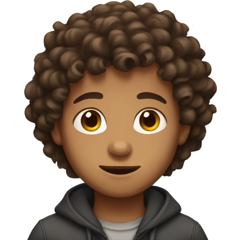 Boy with Brown Curly hair emoji