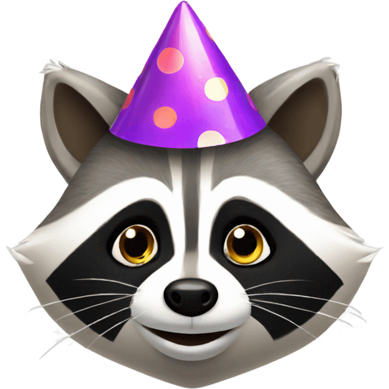 Raccoon in party hat emoji