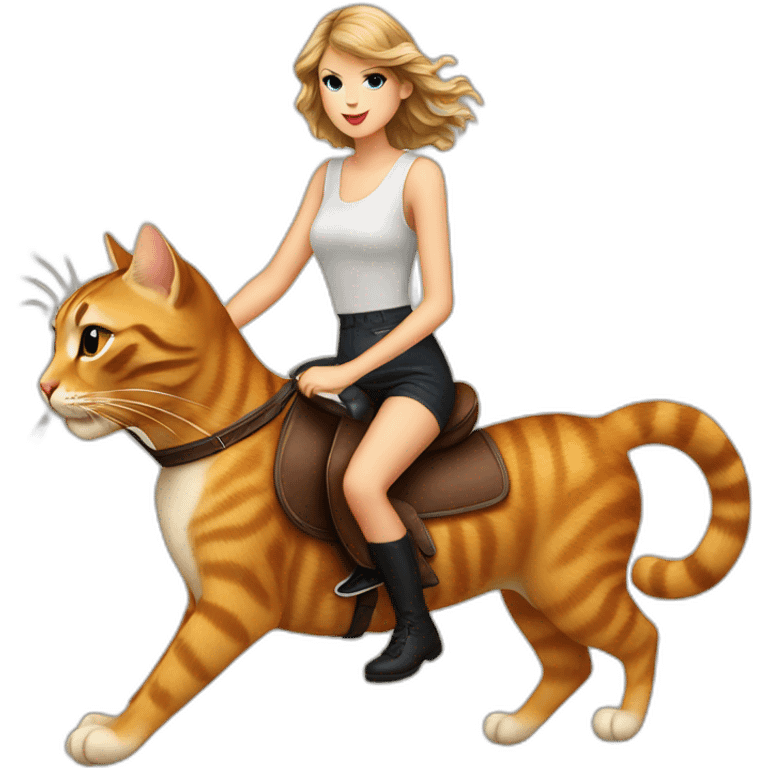 taylor swift riding a cat emoji