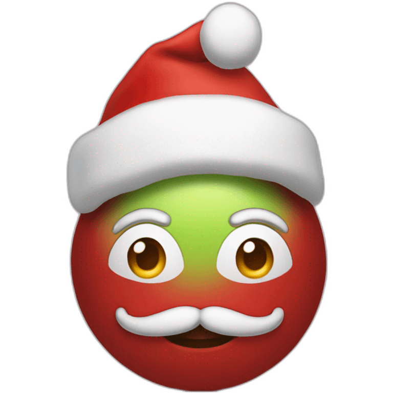 An apple wearing a Santa Clause Dress emoji