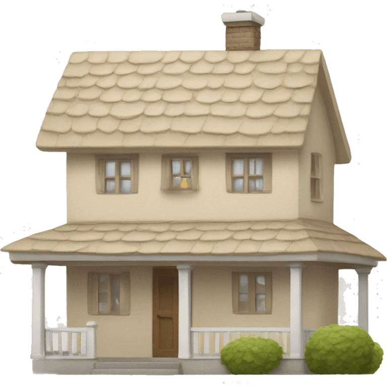 Beige and white cottage house  emoji