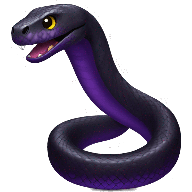 black snake with very dark violet chrome highlights  emoji