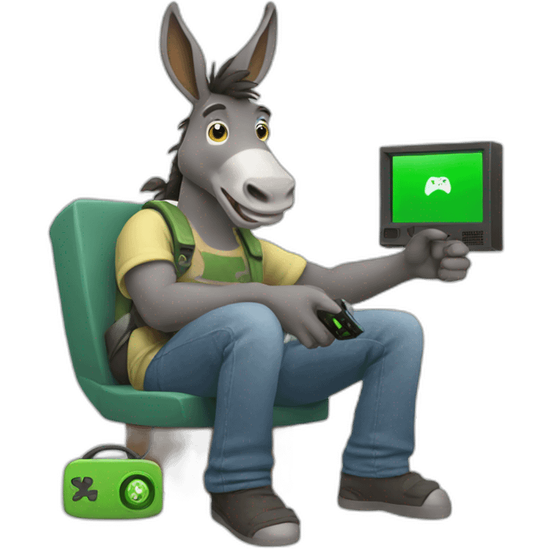 Donkey playing xbox emoji