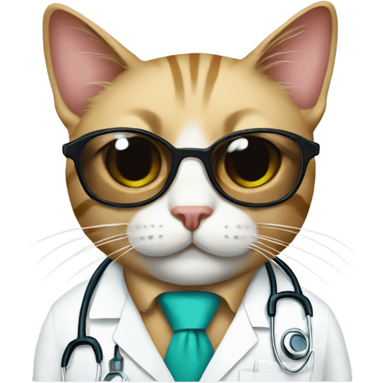 doctor cat with sunglasses emoji