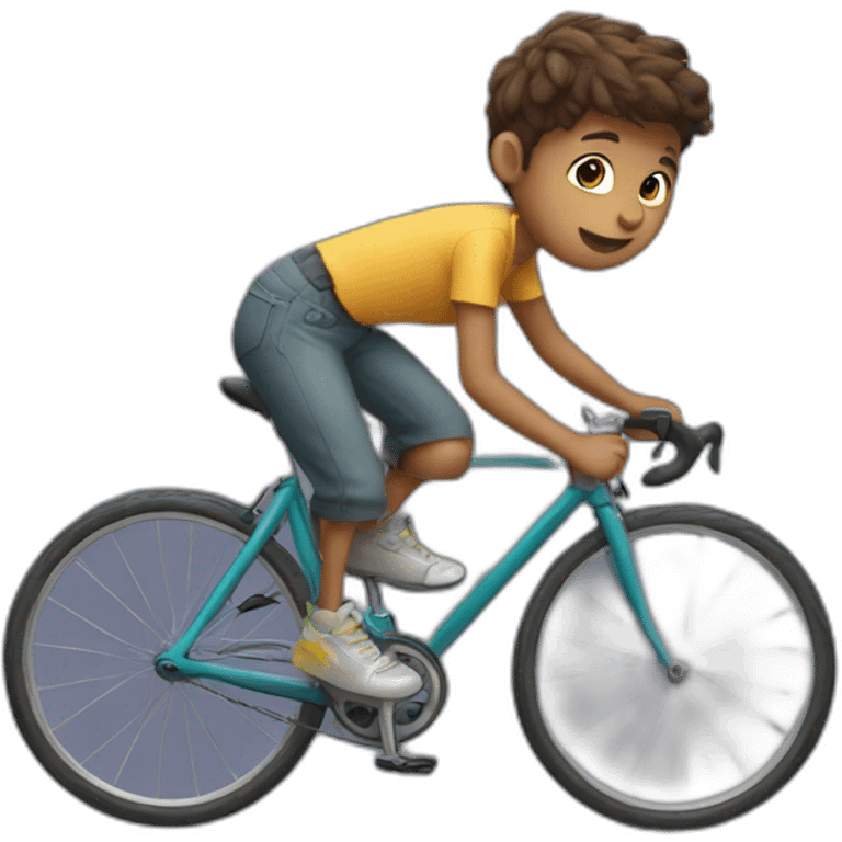 a boy with a bicycle emoji