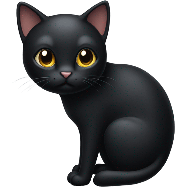 black cat with no tail  emoji