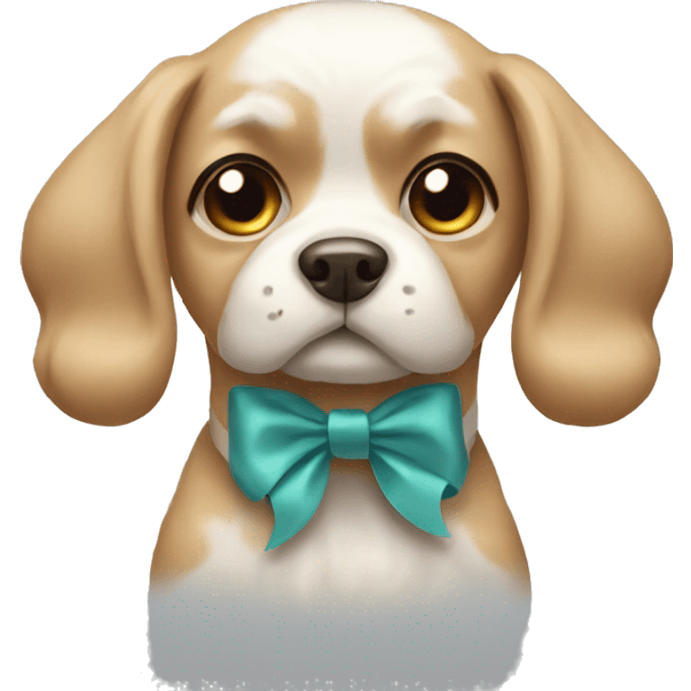 Dog wearing a bow emoji