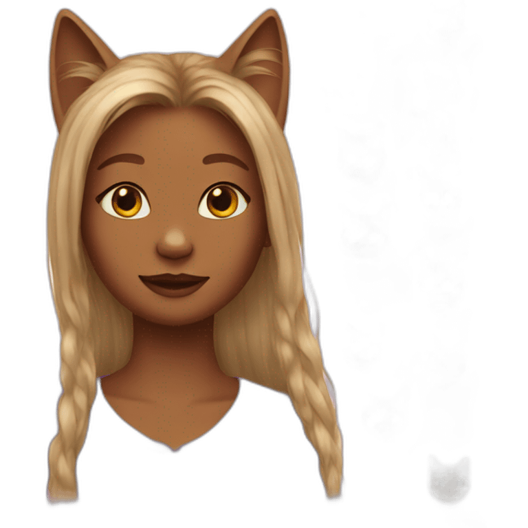 Cat with a human. hair emoji