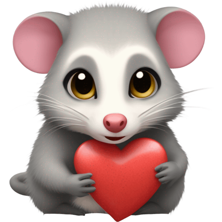 Valentines themed opossum  emoji