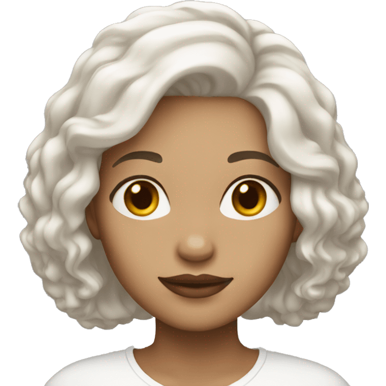 woman Light Skin Tone, White Hair emoji