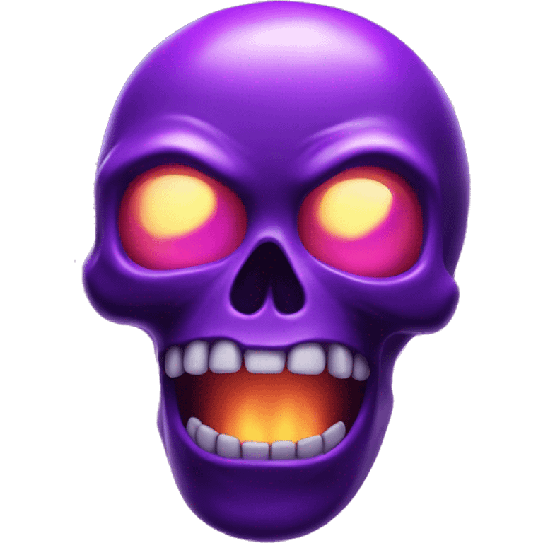 purple glowing skull with open mouth in purple fire emoji