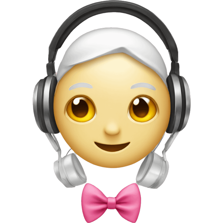 Headphones with pink bow emoji