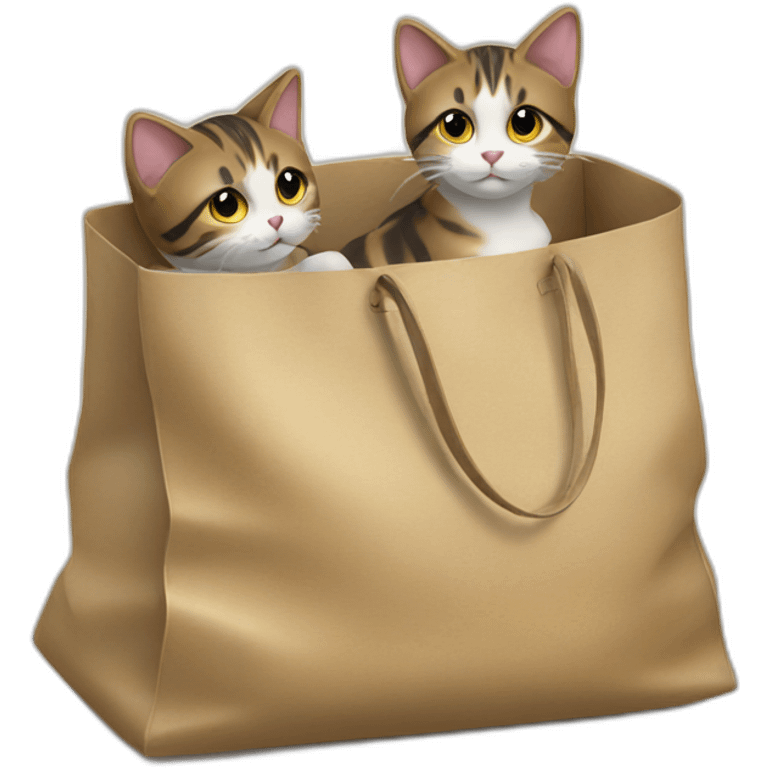 2 cats in bag emoji