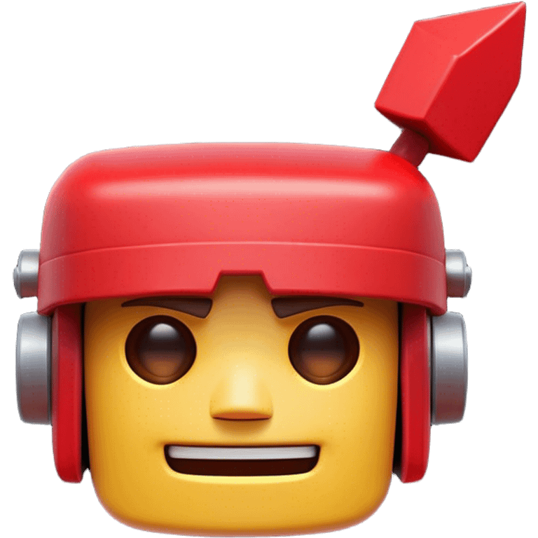 Clash of Clans aesthetic: Cinematic Playful Virtual Boy Portrait Emoji, rendered in a 3D vector-style similar to standard emojis with minimal shading and bold, simplified shapes. A compact, distinct form with signature details, softly glowing with a nostalgic gaming charm. Simplified yet unmistakably iconic, highly detailed and consistent, glowing with a soft radiance and high shine. Stylized with a touch of retro gaming magic and a soft glowing outline, capturing the essence of a beloved gaming relic with a friendly, playful manner! emoji