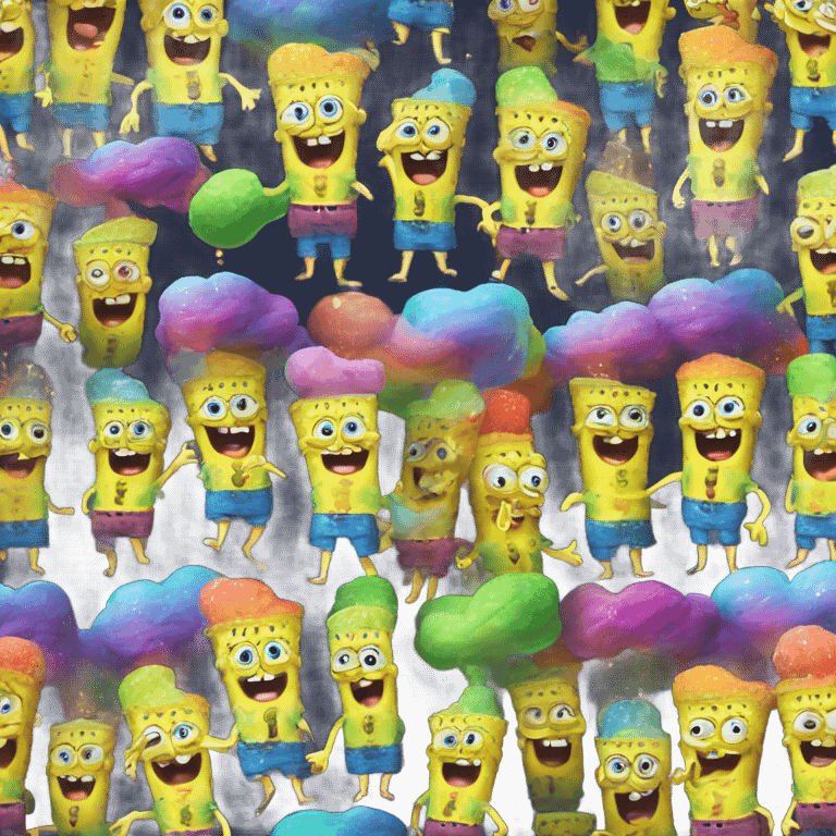 SpongeBob imagination rainbow emoji