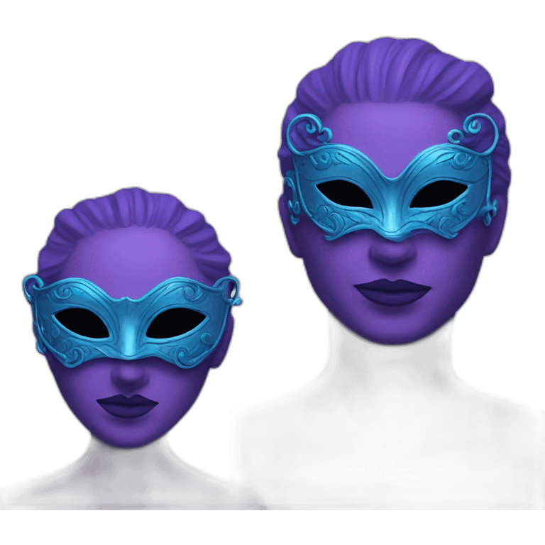 2 purple blue teather masks emoji