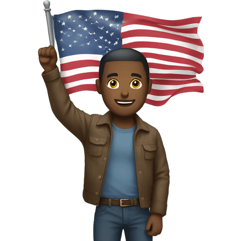 Man holding american flag emoji