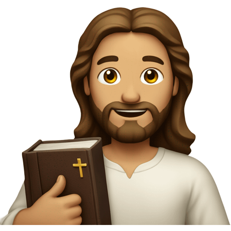 Jesus Christ holding a bible emoji