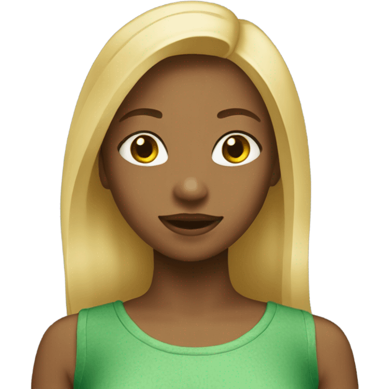 greenhood girl with blond hair emoji