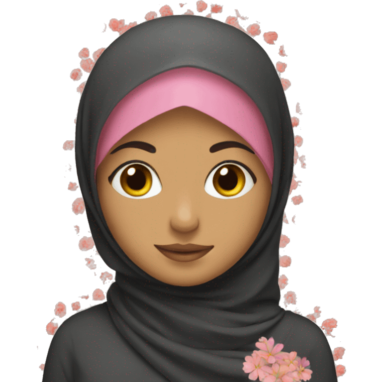 Hijab girl with flowers emoji