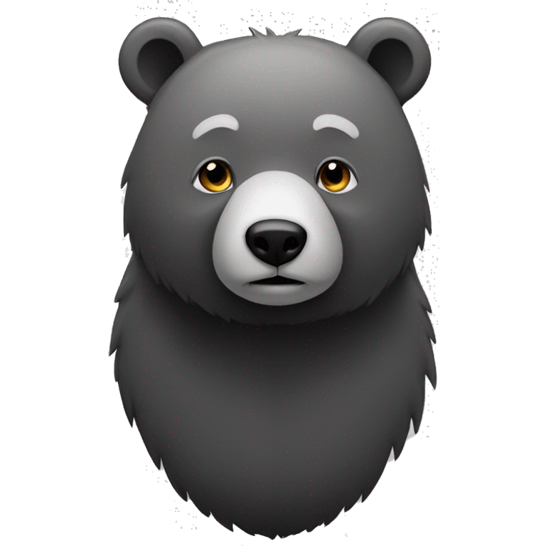 black and grey bear full body emoji